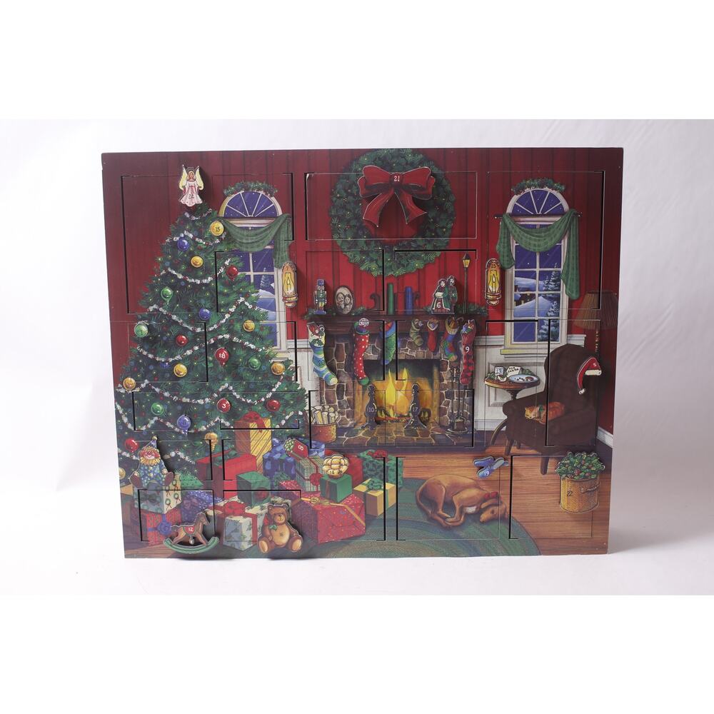 Traditions by Byers Choice Wooden Advent Calendar 12x18" Holiday ~ 260415-WH J-2